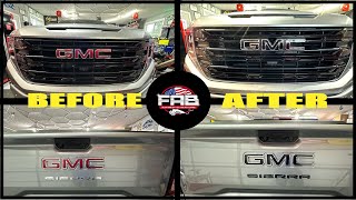 2024 GMC Sierra Badge Removal and Replace with New Black Badges Looks So Good [upl. by Fariss]