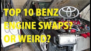 Top 10 MercedesBenz 190E WEIRD Engine Swaps [upl. by Ilek]