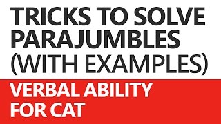 Parajumbles Verbal Ability for CAT Solving Techniques and Examples  Unacademy [upl. by Eniliuqcaj]