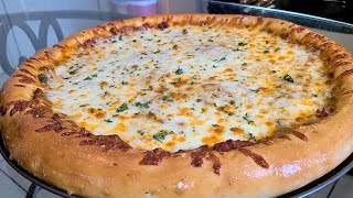 Homemade Meat sauce Pizza  A pizza with ground beef Italian sausage marinara sauce and cheeses [upl. by Woodhouse]