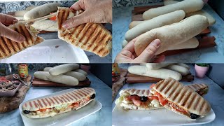 recette pain panini maison خبز البانيني بطريقة 100 ناجحة و بحشوة بسيطة و لذيذة [upl. by Bunde64]