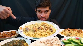 Eating Delicious Chicken Biryani with Crispy Chicken Curry and Spicy Spaghetti  Relaxing ASMR [upl. by Ajdan]