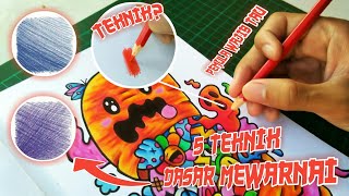 Teknik Dasar Mewarnai menggunakan Pensil Warna  Art Tutorial for beginners [upl. by Teyut785]