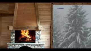 🔥 FEU DE CHEMINEE QUI CREPITE DANS UN CHALET FIREPLACE 雪 Снег [upl. by Sheppard]