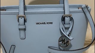 Michael Kors Jet Set Travel Extra Small Saffiano Leather Top Zip Tote Unboxing [upl. by Leunam]