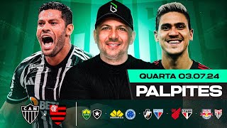 PALPITES DE FUTEBOL PARA HOJE 03 07 2024 QUARTAFEIRA  BILHETE PRONTO  Boleiros Tips [upl. by Pish927]