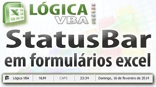 Vídeo Aula 43  StatusBar em formulário do excel com VBA [upl. by Arehs524]