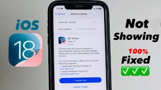 iOS 18 Beta Not showing in iPhone 1112131415 FIXED✅  fix iOS 18 Not showing in iphone settings [upl. by Shull820]