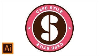 Illustrator Tutorial  How to Make Stile Cafe Logo [upl. by Enomyar]