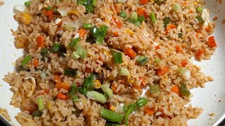 How to make Brown egg fried rice Easy and healthy Brown rice recipe Best diet rice recipe [upl. by Assyle697]