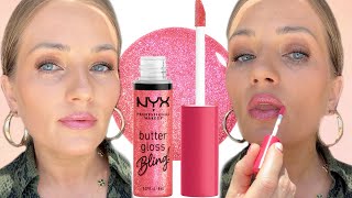 Butter Gloss Bling by NYX Cosmetics Review and Swatches [upl. by Charlena678]