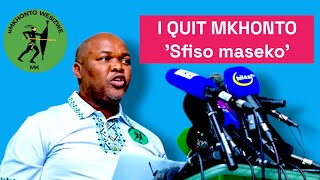 MKHONTO WE SIZWE SECRETARY GENERAL DR SFISO MASEKO QUIT THE PARTY [upl. by Yenar]