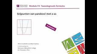 Snijpunten van parabool met xas wzb Module F4wmv [upl. by Blaire657]