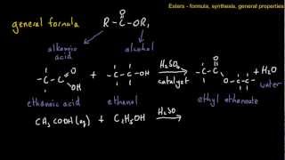 Organic Chemistry  Esters  General Formula Synthesis Properties and Uses [upl. by Perkin]