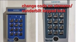 How to change the code of Vanderbilt codelock V42  Siemens Codelock K42 keypad [upl. by Sion18]