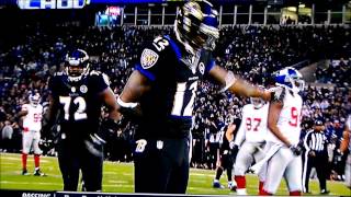 Another Jacoby Jones almost TD Dance after an Awesome catch by Anquan Boldin [upl. by Beltran758]