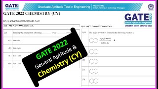 GATE 2022  Answer Key  Detailed Solutions  GATE 2022  Chem Academy [upl. by Airun]