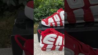 Supreme x Air More Uptempo “Red” sirkicks sirsneaker nikeshoes airmore supreme [upl. by Akinahs]