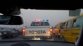 PoliceEscort to the Airport through normal Thursday evening traffic in LagosNigeriaAfrica [upl. by Valdes441]