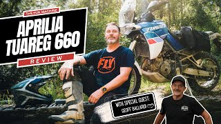 Aprilia Tuareg 660 review  With special guest rider Geoff Ballard [upl. by Nayrb]