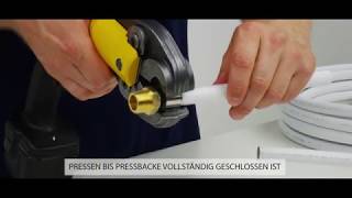 Montage PRESSFITTING mit Mehrschichtverbundrohr von PIPETEC [upl. by Ibob]