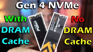 Gen4 NVMe With DRAM Cache vs Gen4 NVMe without Dram Cache Crucial P5 Plus vs Timetec Pinnacle SD1 [upl. by Kling]