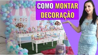 COMO MONTAR UMA DECORAÇÃO  Distribuir doces e personalizados na mesa  Festa Infantil  Tutorial [upl. by Ecinna]