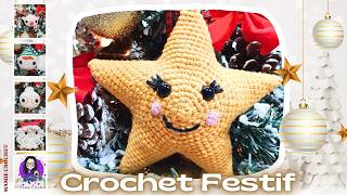 🎅CROCHET FESTIF ✨ LINDISPENSABLE ETOILE  ✨ MamieCrochet [upl. by Schlessinger]