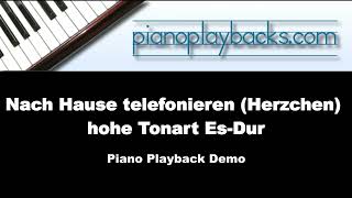 Nach Hause telefonieren Herzchen Cover Piano Playback Instrumental Demo hohe Tonart EbDur [upl. by Nickie]