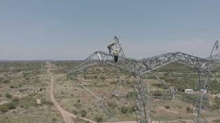 400kV Overhead Transmission Tower Construction amp Earth wire clipping electriciti transmissionline [upl. by Jonette]