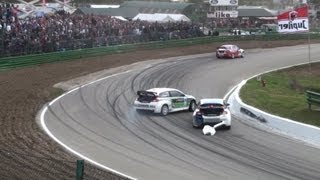 Frode Holte VS Ludvig Hunsbedt  ERC Rallycross Maasmechelen 2011 [upl. by Segalman338]