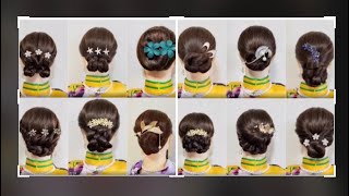 Simple n easy hairbun hairstyle  easy party hairstyles  hairstyle for girls [upl. by Ramunni]