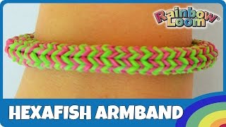 Rainbow Loom HexafishArmband  deutsche Anleitung [upl. by Lucinda628]