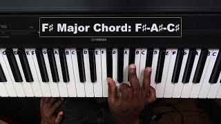 How to Play the F Sharp Major Chord on Piano [upl. by Tiernan451]