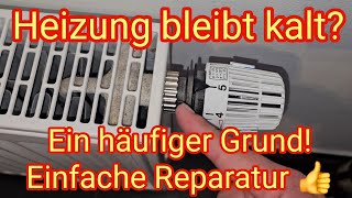 Der häufigste Grund Heizung beibt kalt und wird nicht warm  einfache Reparatur [upl. by Ferdinande]