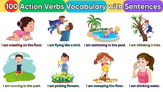 100 Action Verbs In English With Sentences  I am  Action Verbs Common Action Verbs actionverbs [upl. by Alton]