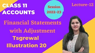 Class11  Accounts  adjustment in Financial statement  tsgrewal Illustration 20 [upl. by Anerec]