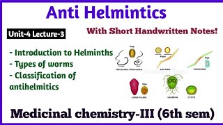 Anthelmintic Drugs Basic Introduction and Classification of Anthelmintic Drugs  Medicinal Chemistry [upl. by Ytirev733]