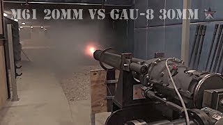 M61 20mm VS GAU8 30mm Gatling cannon test fire [upl. by Mason]