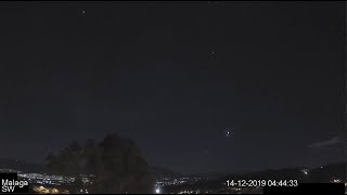 Lluvia de estrellas de las Gemínidas diciembre 2019 ¡11 estrellas fugaces en 3 minutos [upl. by Nayk]