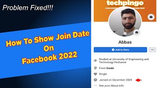 How To Show Your Join Date On Facebook 2022 [upl. by Aiepoissac]