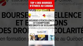 Top 4 des bourses détudes entièrement financées au Canada [upl. by Scholz]