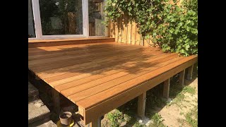 Terrasse selber bauen  Terrasse auf Pfosten mit Holzdielen [upl. by Akimert]