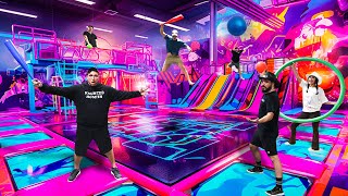 OVERNIGHT in SUPER TRAMPOLINE PARK DOING REALLY DUMB STUFF [upl. by Purpura567]