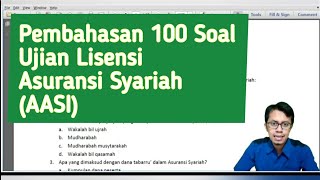 Pembahasan 100 Soal Ujian Lisensi Asuransi Syariah AASI [upl. by Annauqahs981]