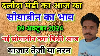 दलौदा मंडी सोयाबीन का भाव 09 अक्टूबर 2024 new soyabean rate today daloda [upl. by Suoivatnod]