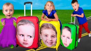 Five Kids Pack Your Suitcases Song  more Childrens Songs and Videos [upl. by Nnaycnan]