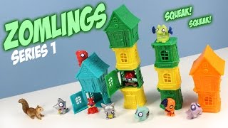 Zomlings In the town Series 1 Miniature Toys Opening [upl. by Alliuqat]