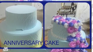 Anniversary cake design making [upl. by Novart]