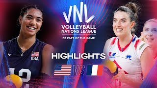 🇺🇸 USA vs 🇫🇷 FRA  Highlights  Week 3  Womens VNL 2024 [upl. by Opportina7]